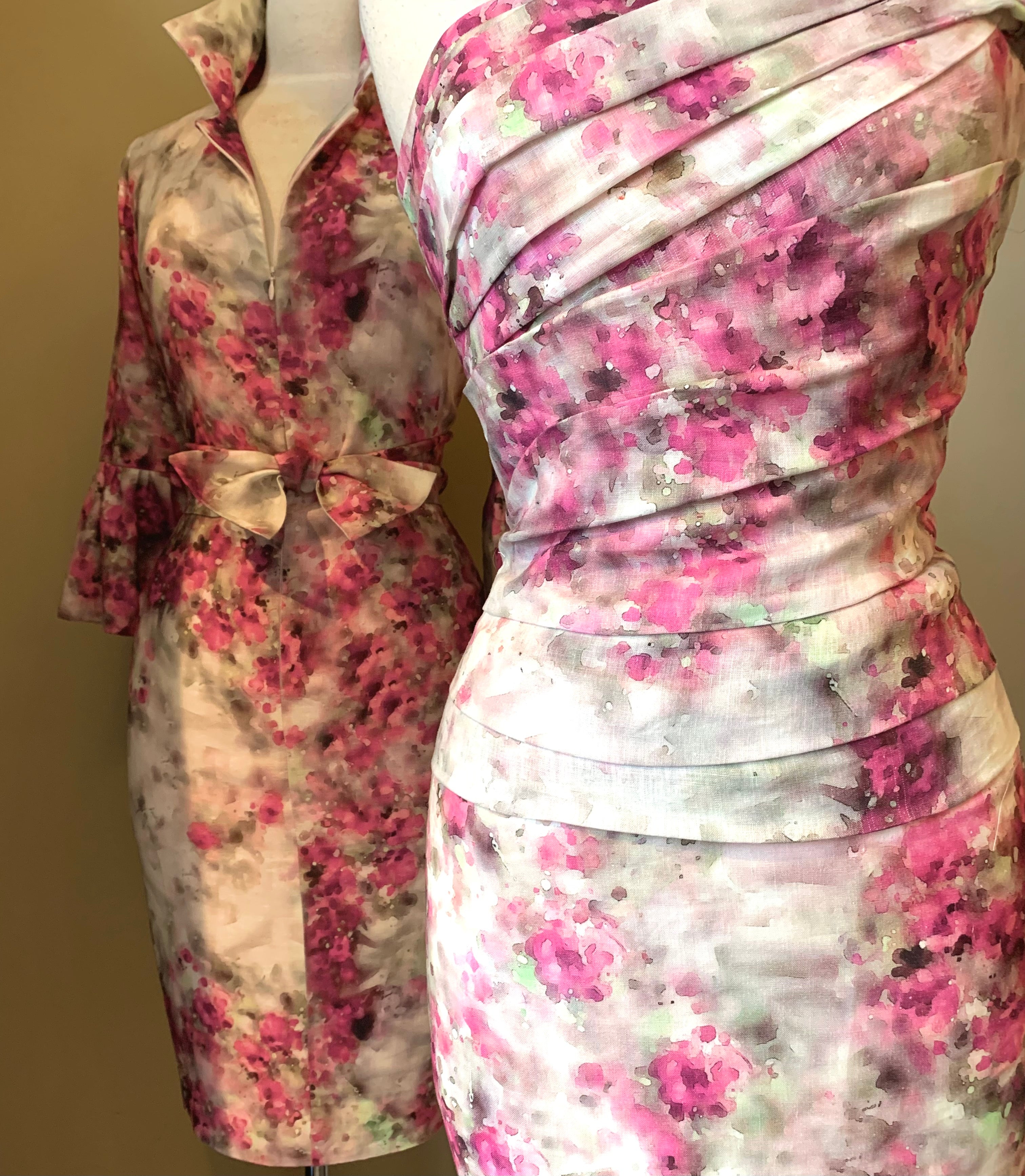 Floral linen dresses
