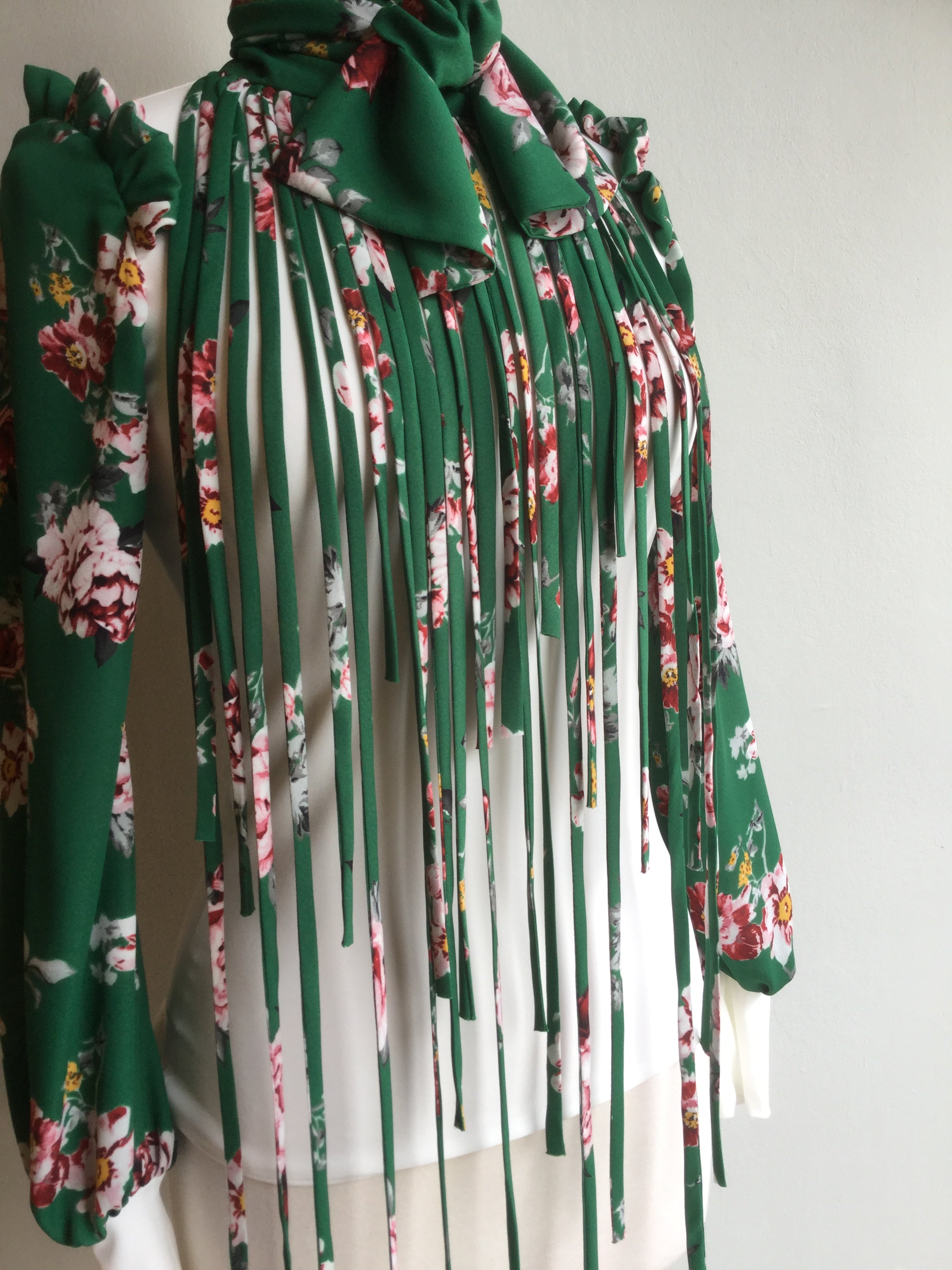 Floral Chiffon Fringed  on jersey top