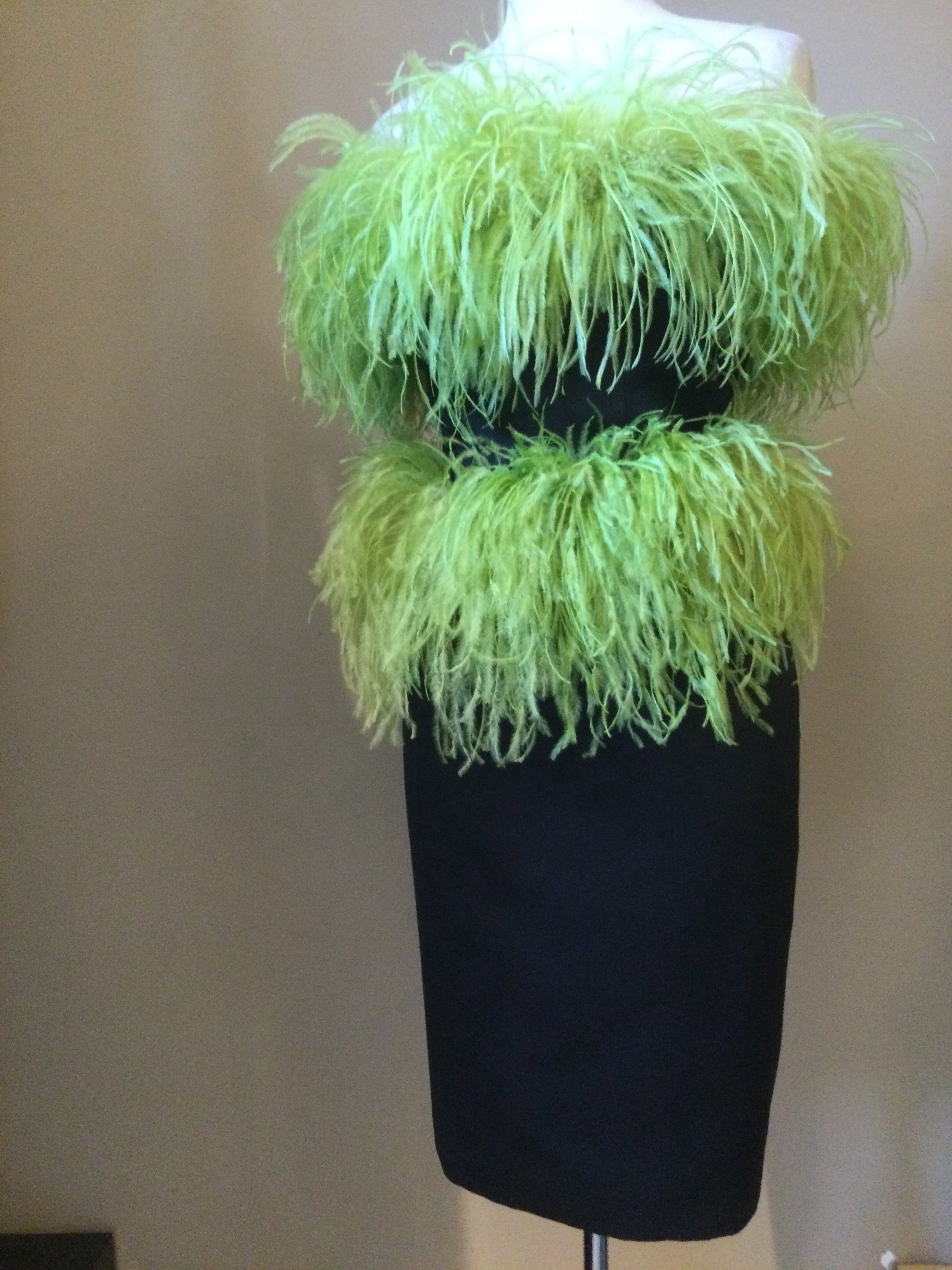 Lime green feather bodice